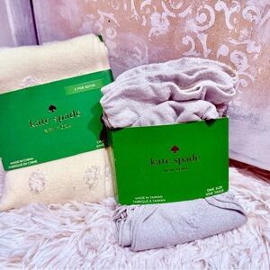 Kate Spade Cream Knee highs and Gray Sparkle Over-the-Knee Socks